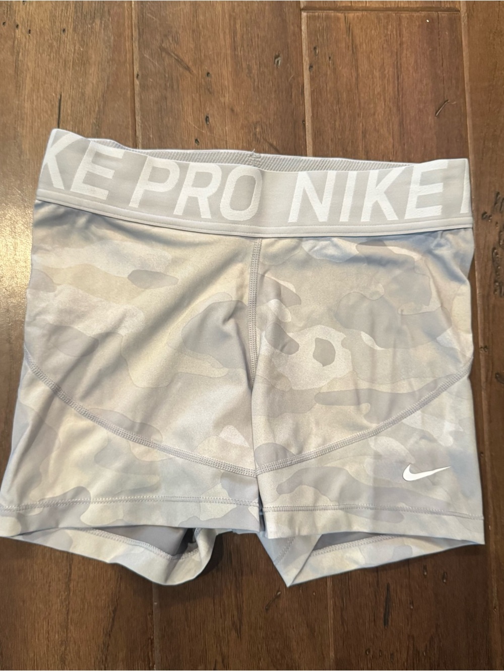 Nike Light Gray Camo Performance Compression Shorts